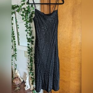 Mystree Black Silky Leopard Dress
